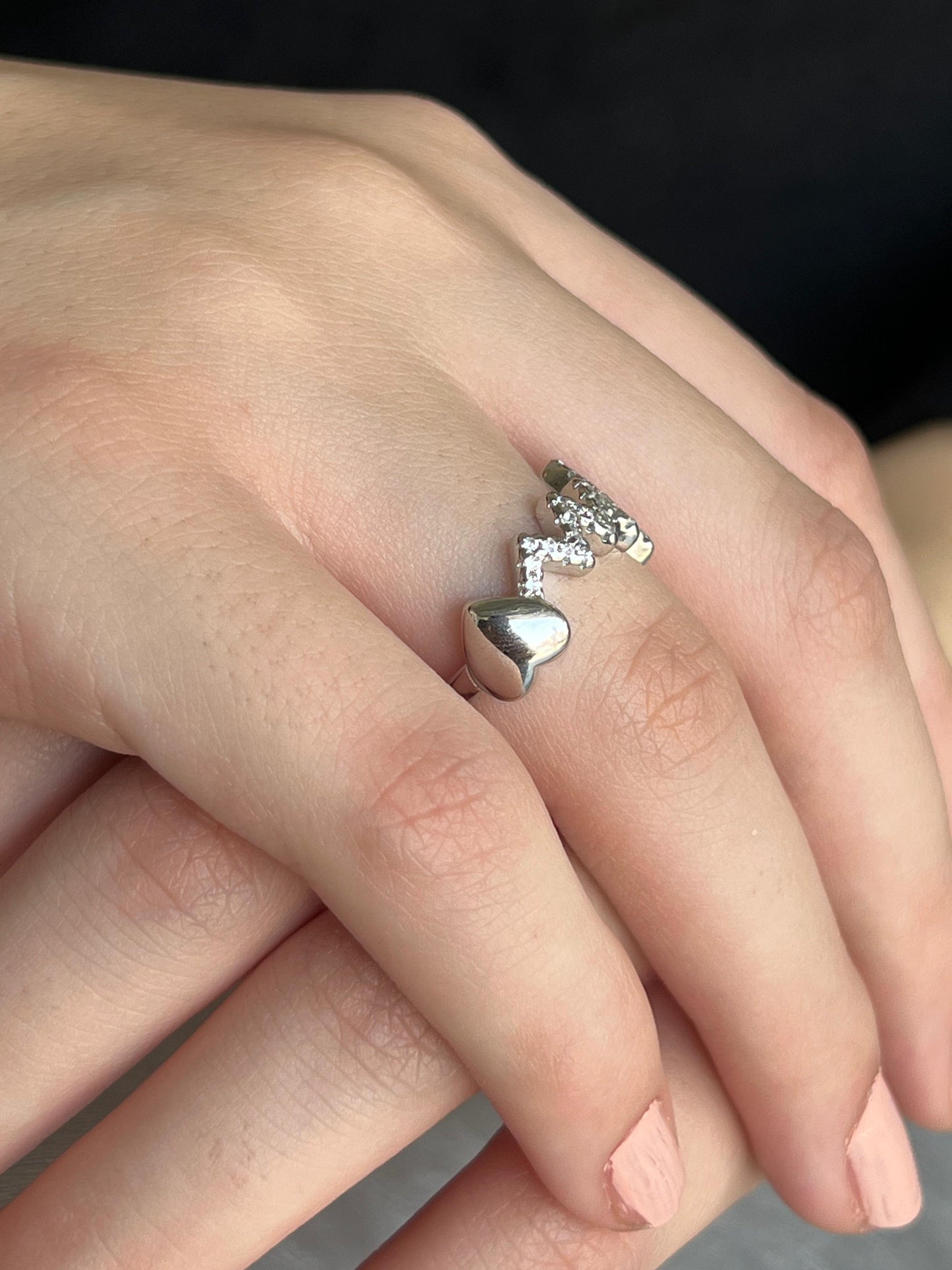 Heartbeats Ring - pure Silver 925s-size:6