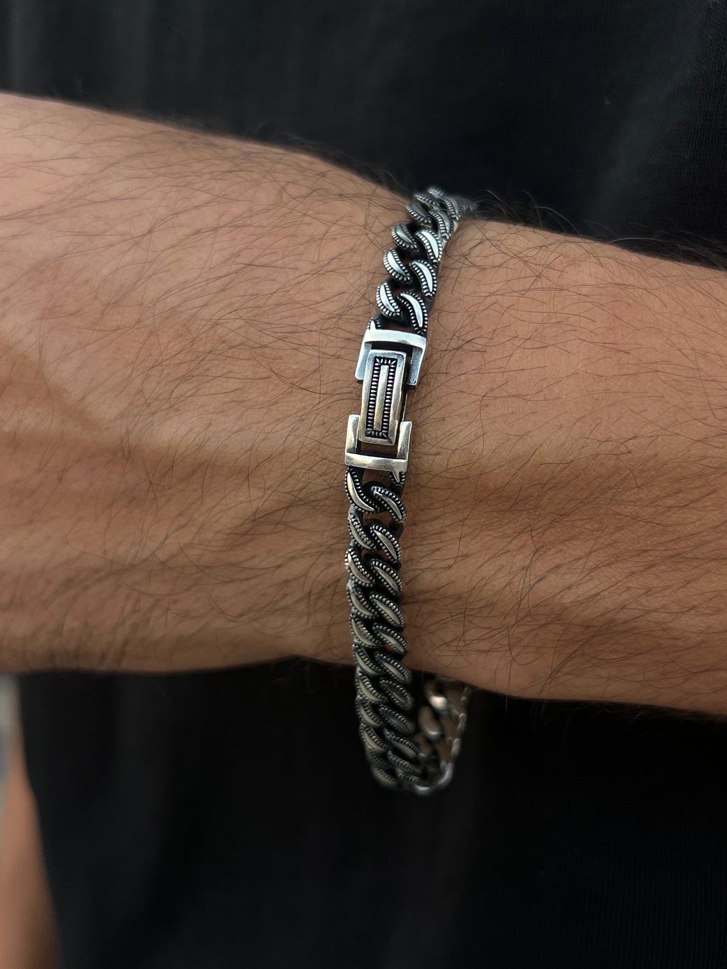 Zirconia Eagle Bracelet for Men's Sterling Silver 925s-21cm