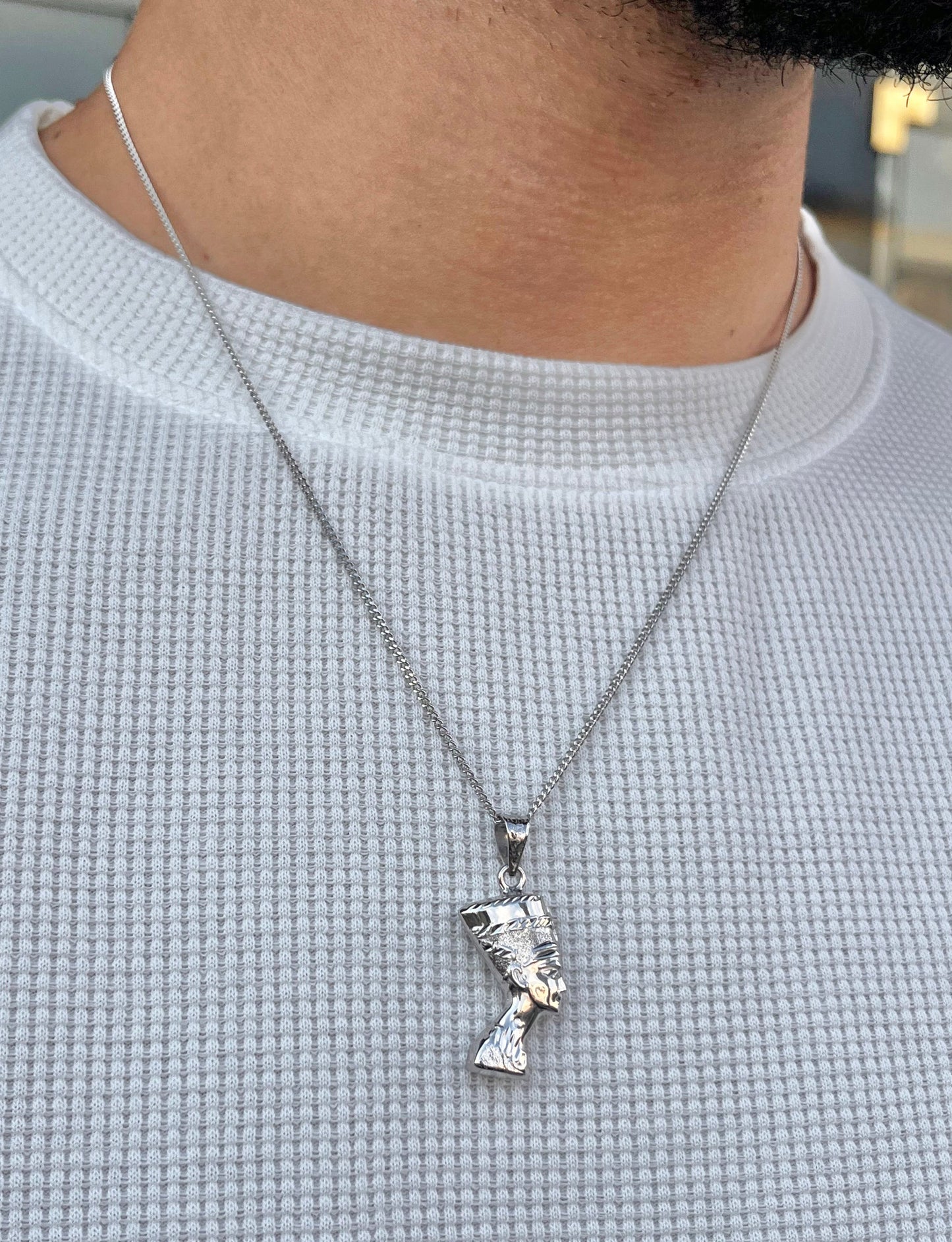 Premium- Nefertiti Necklace in Sterling Silver 925s- Protective coated plating