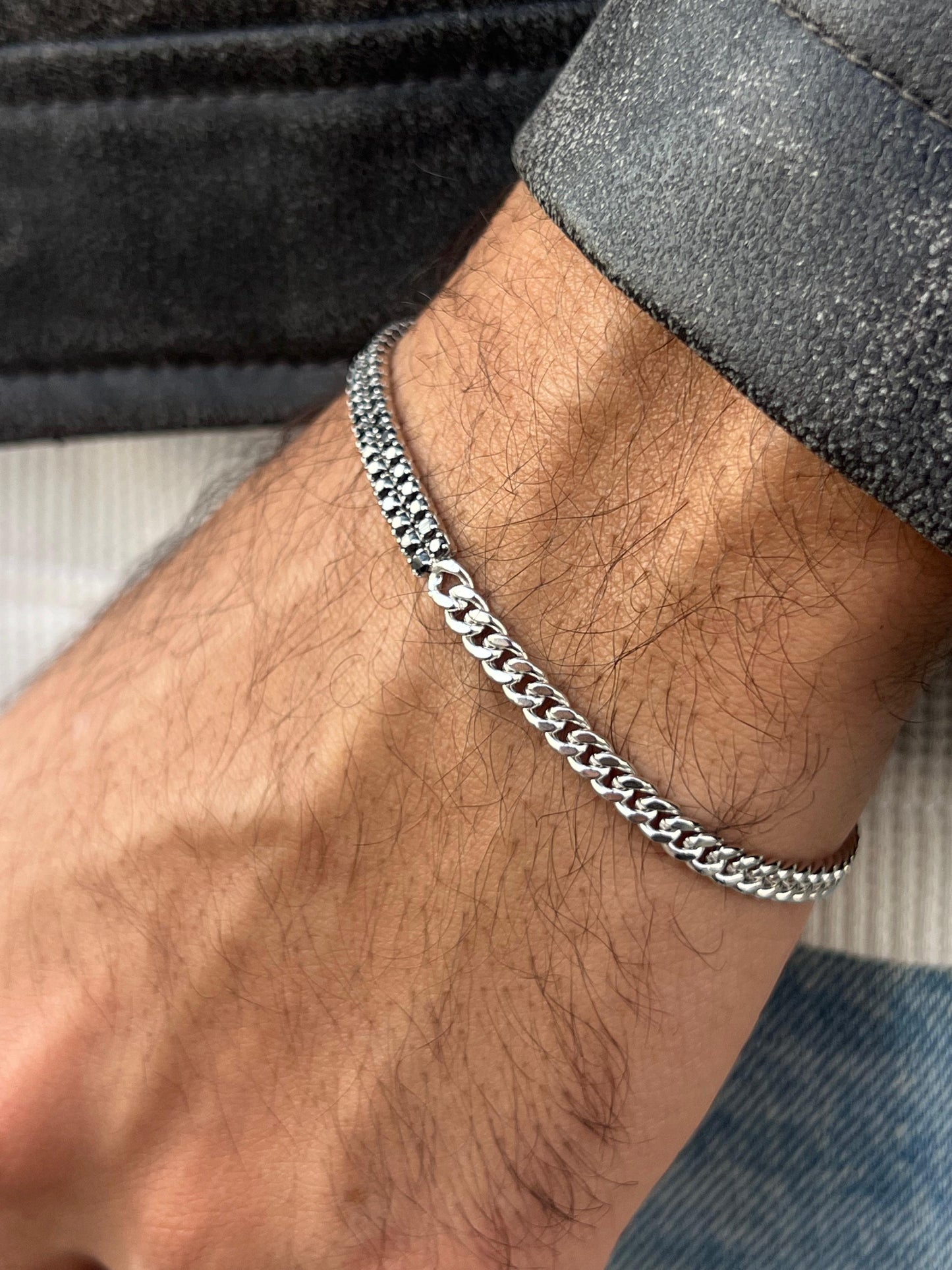 Double Tennis ✖️Grommet Bracelet Sterling Silver 925s