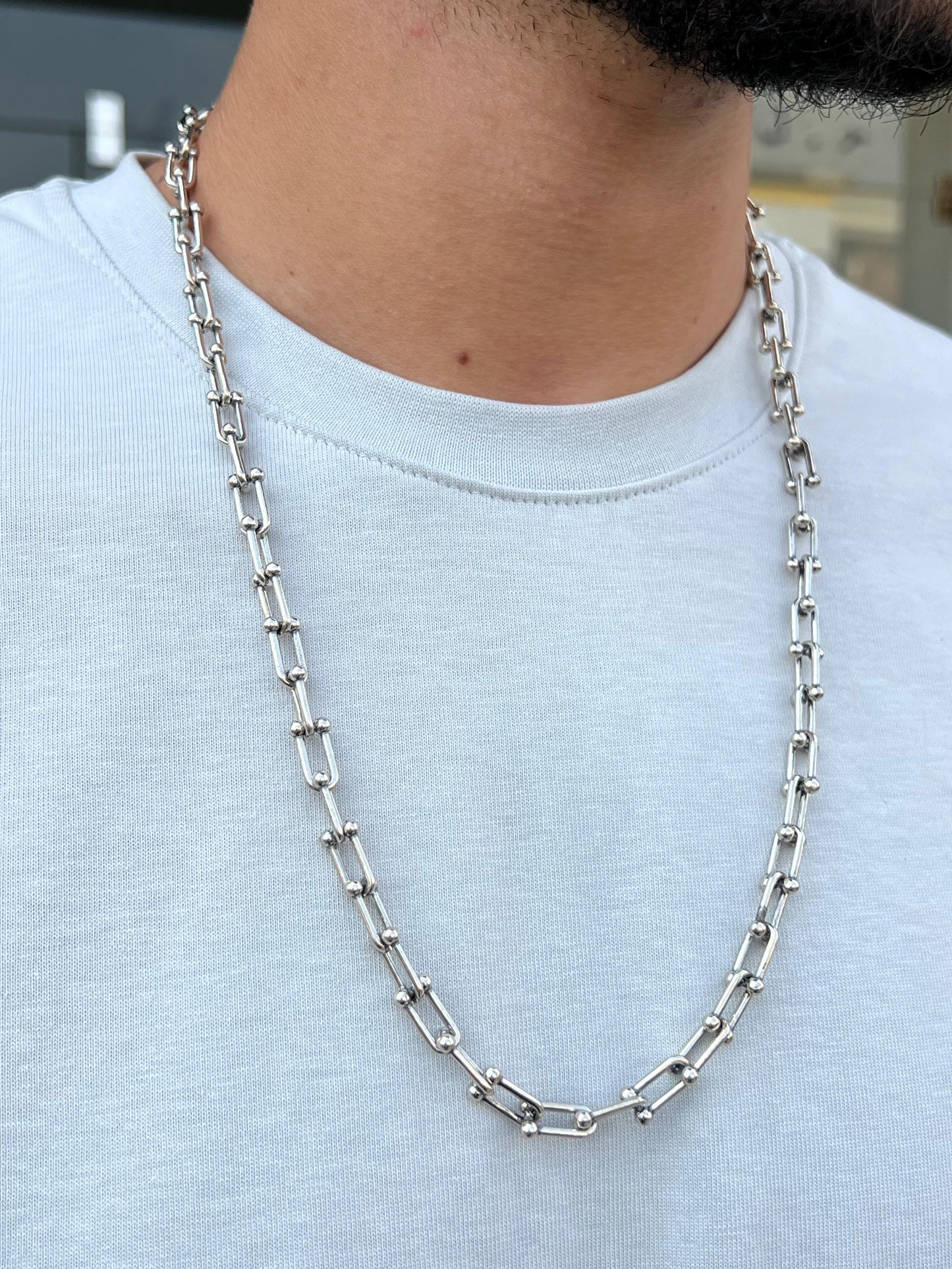 Tall Tiffany Chain in Italian Sterling Silver 925s