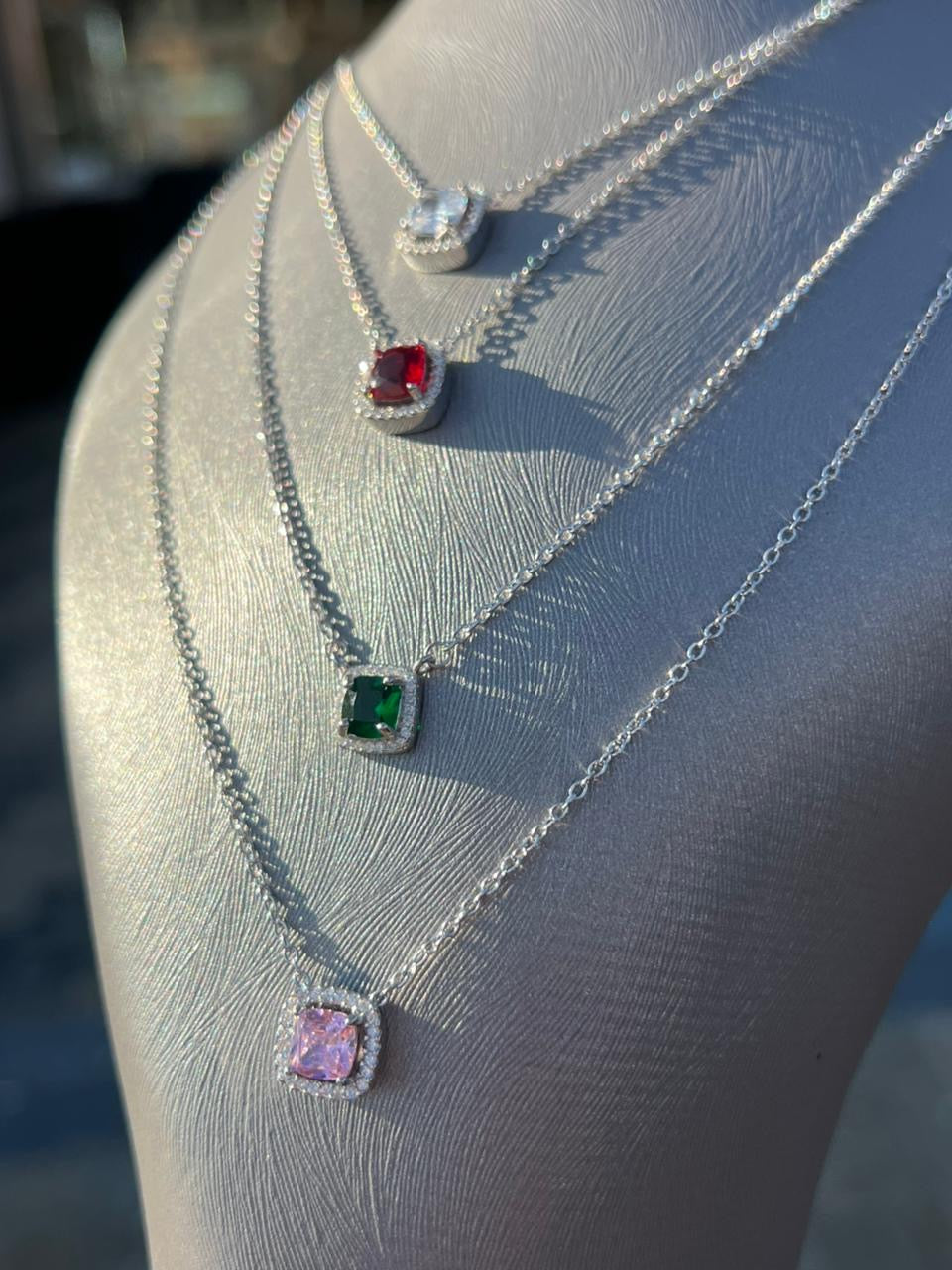Pop Colors Cubic Zirconia Necklace in Sterling Silver 925s