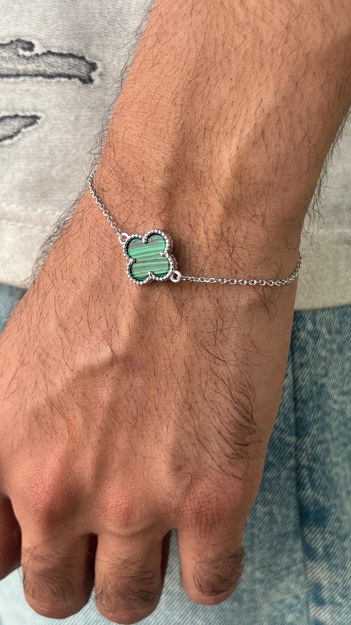 One Malachite Van Cleef Bracelet Sterling Silver 925s