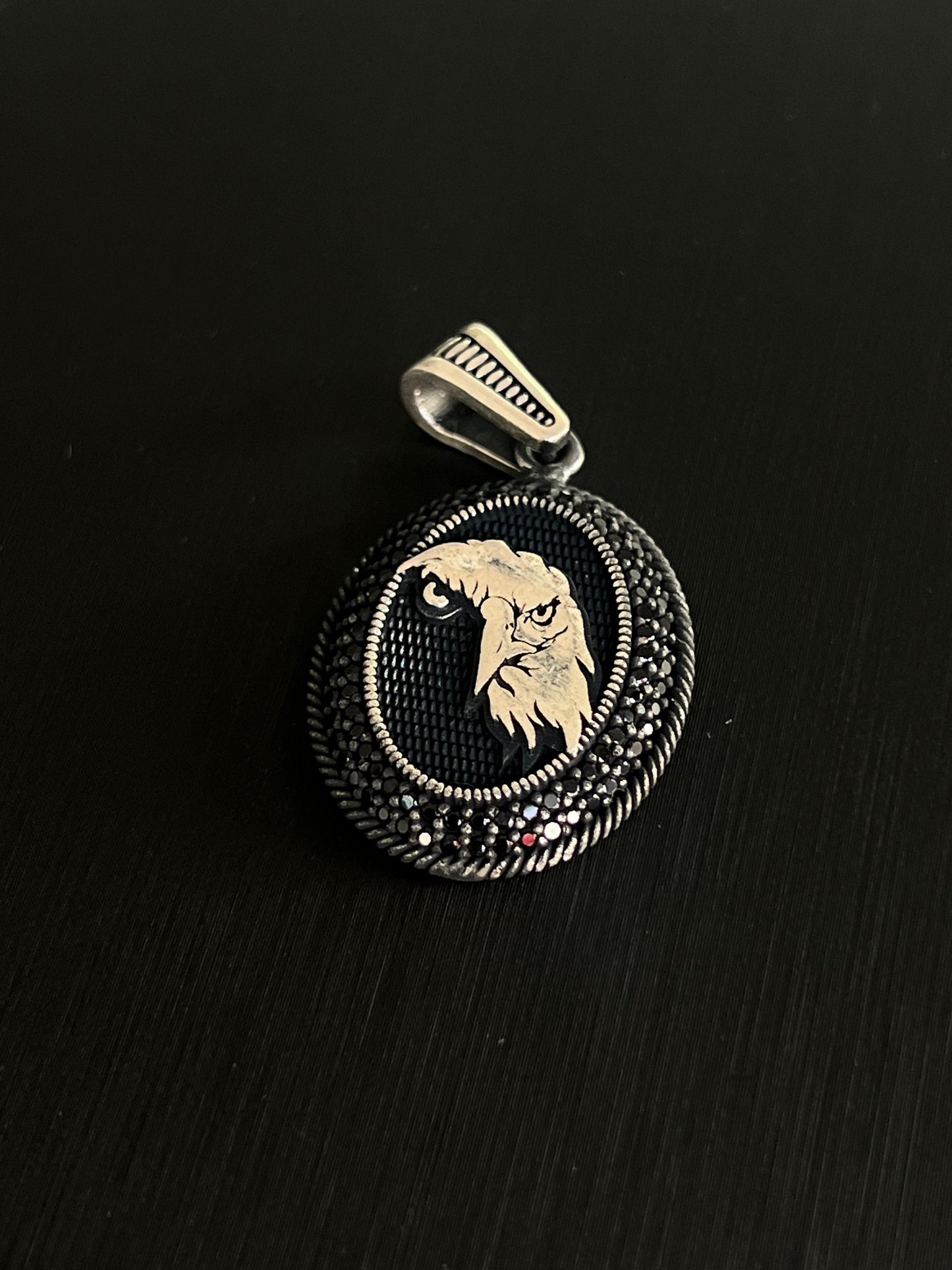 Dark Eagle Pendant – S925 Silver-3cm