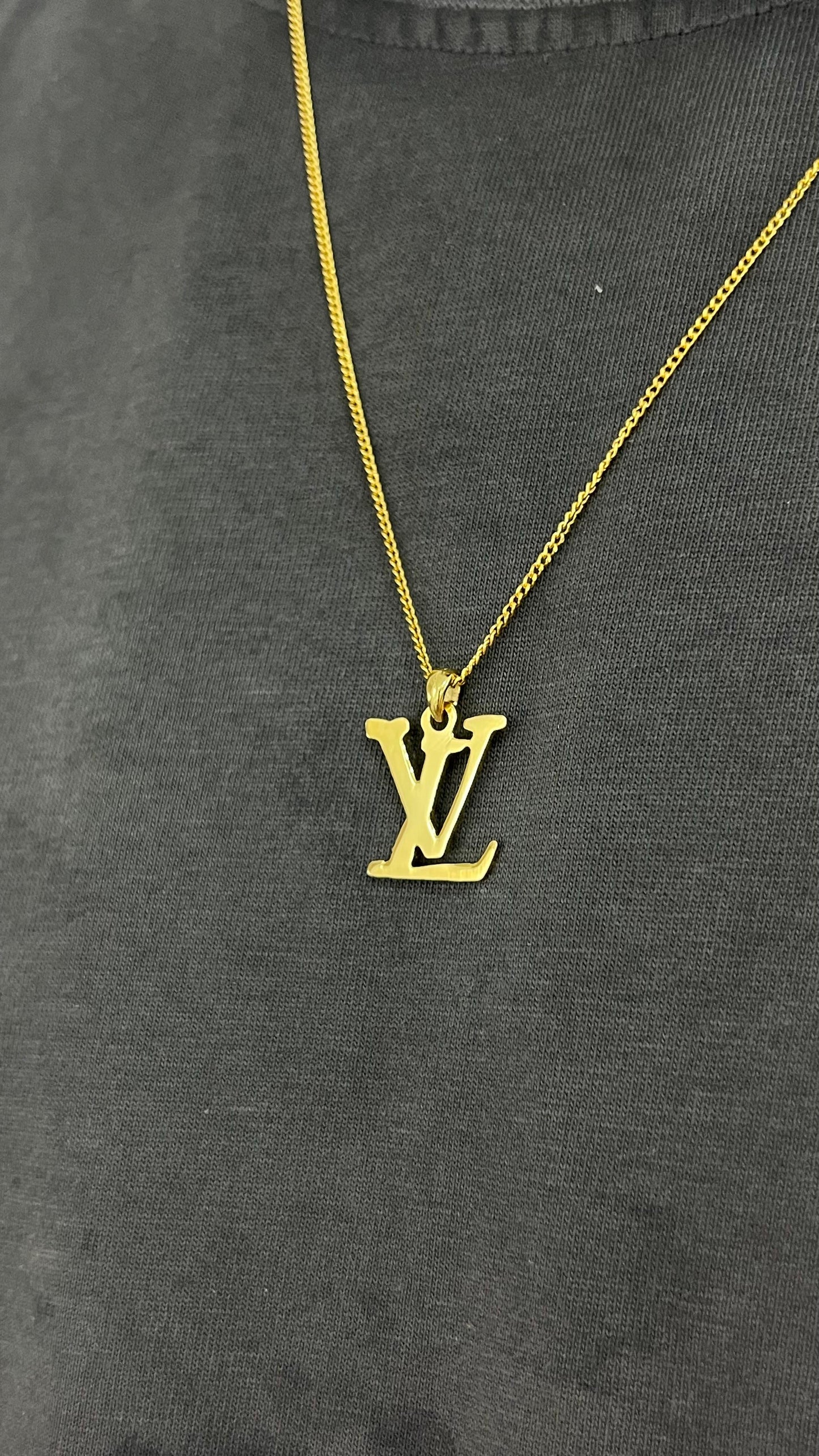 Gold plated LV Necklace for Men's Sterling Silver 925s