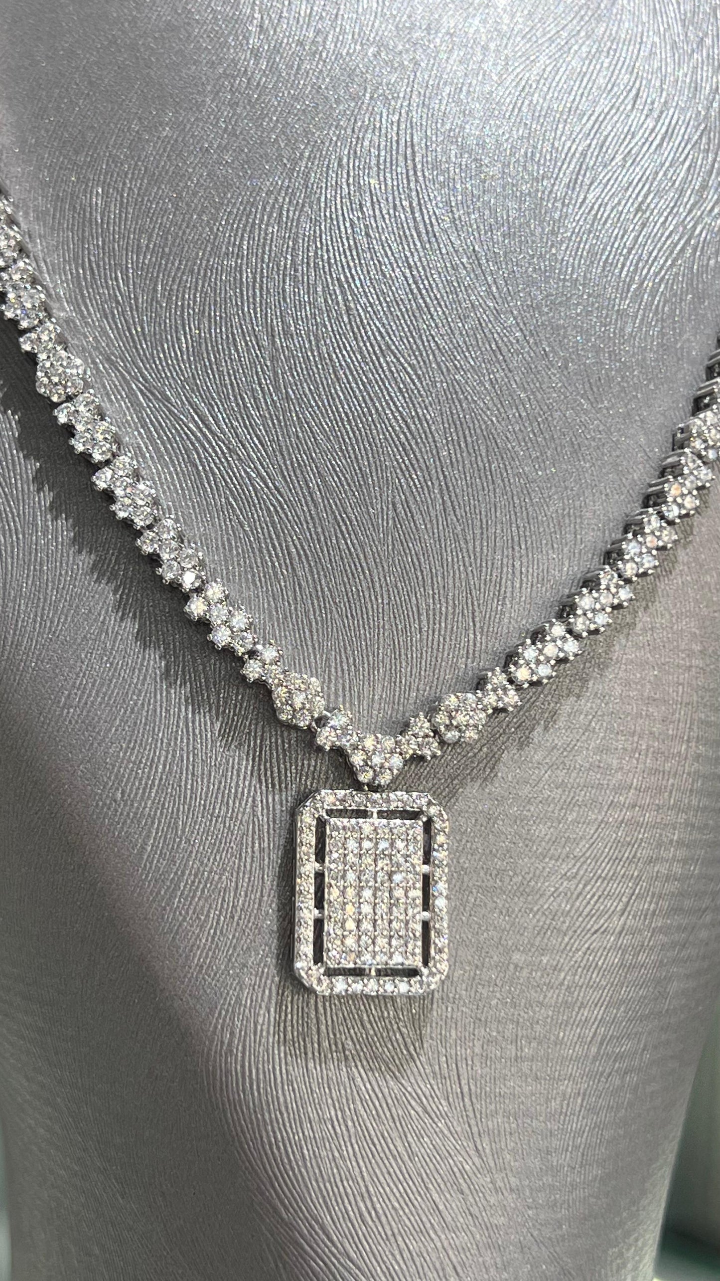 Sparkling Square Set In Italian Sterling Silver 925
