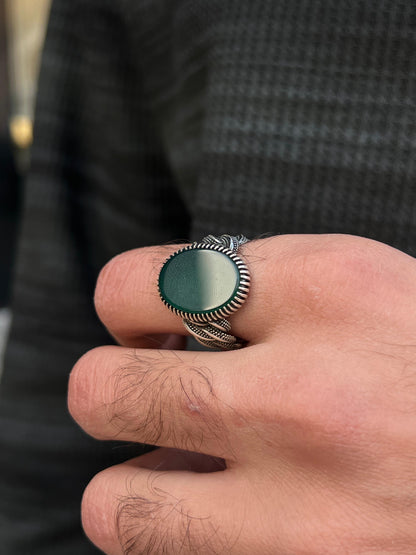 Green Oxized Ring -Pure Sterling Silver 925s