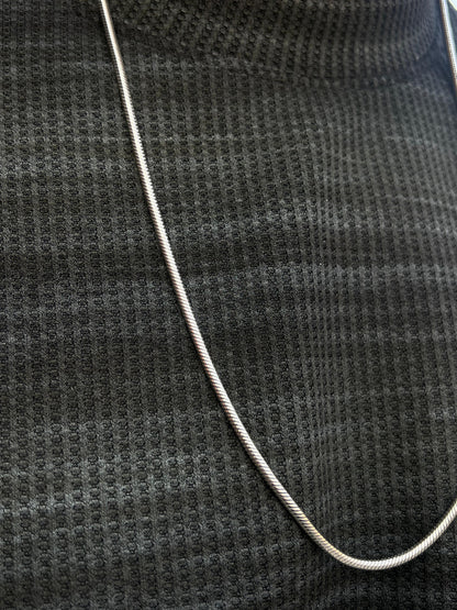Sleek Rattail Necklace For Men Sterling Silver925-(68cm-4mm)