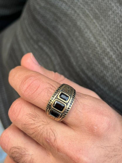 GOLDEN DOMINION Ring -Pure Sterling Silver 925s