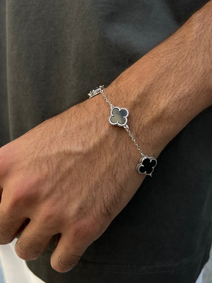 Men’s 3 Van Cleef & Arpels Black Onyx Bracelet in Italian Silver S925