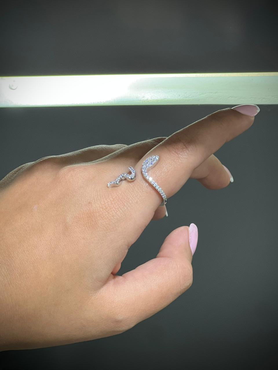 Snake Ring Zirconia in Sterling Silver -925