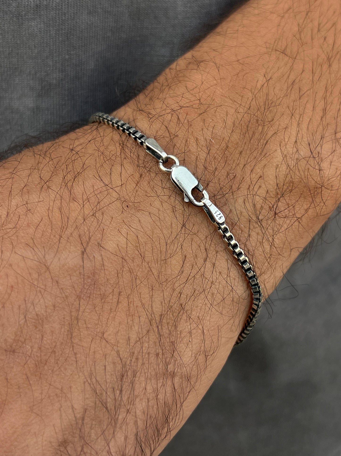 Knot✖️Box bracelet-for Men's Sterling Silver 925s (20cm-3mm)