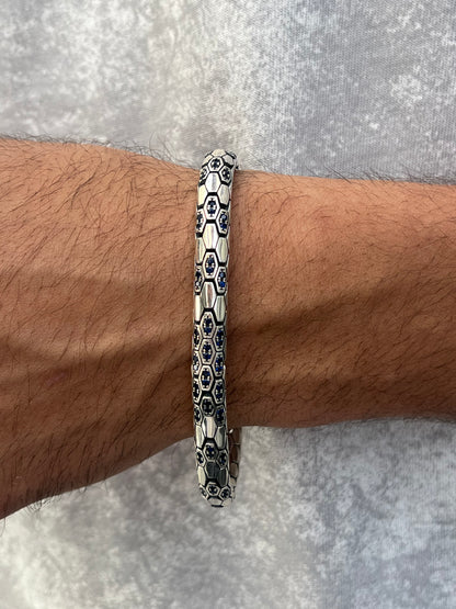 Textured Snake Bracelet for Men's Sterling Silver 925s