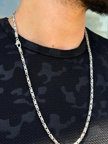 Round king Necklace For Men Sterling Silver - 925