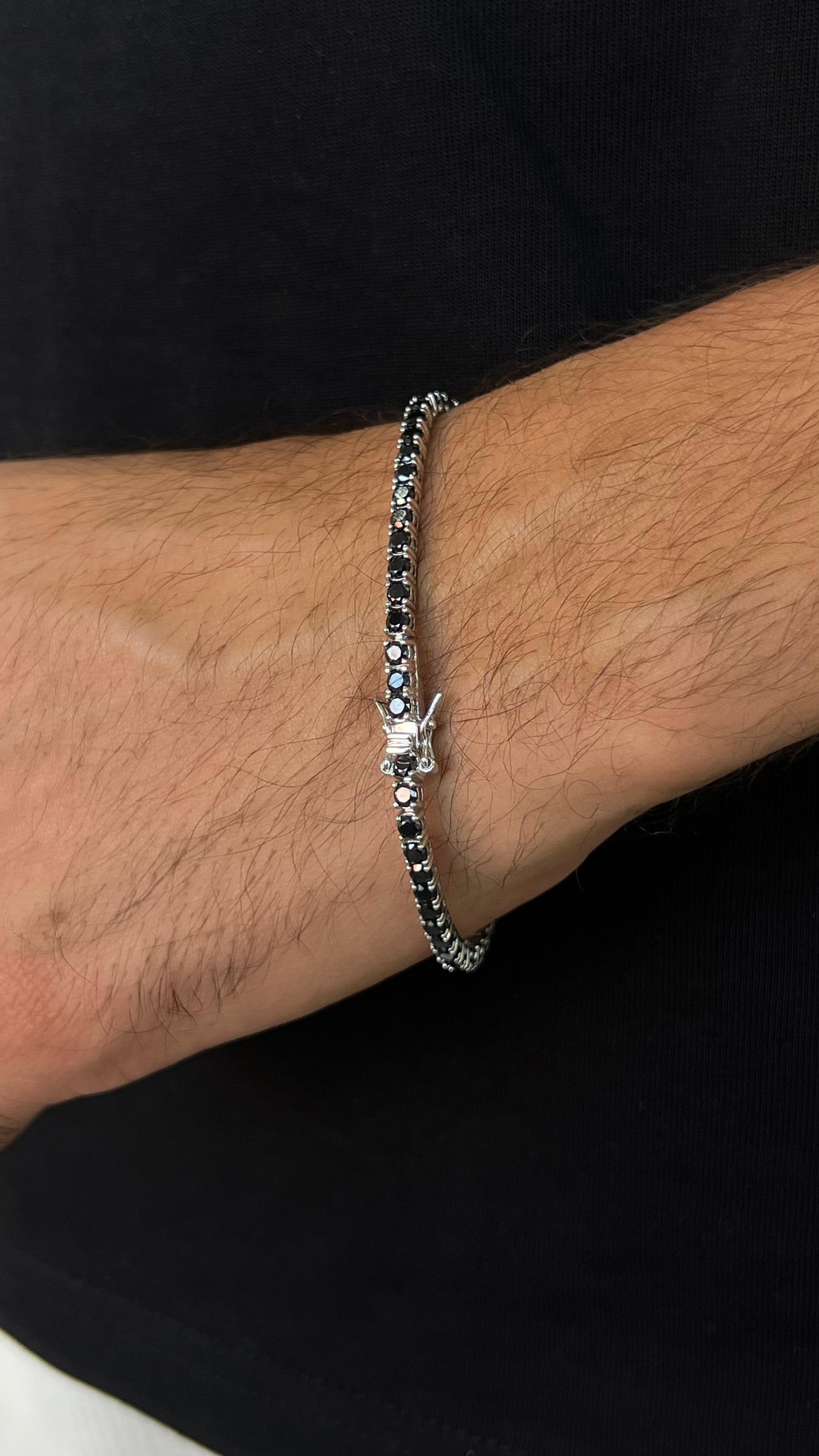 Thick Tennis Bracelet – Box Lock -  Sterling Silver 925s