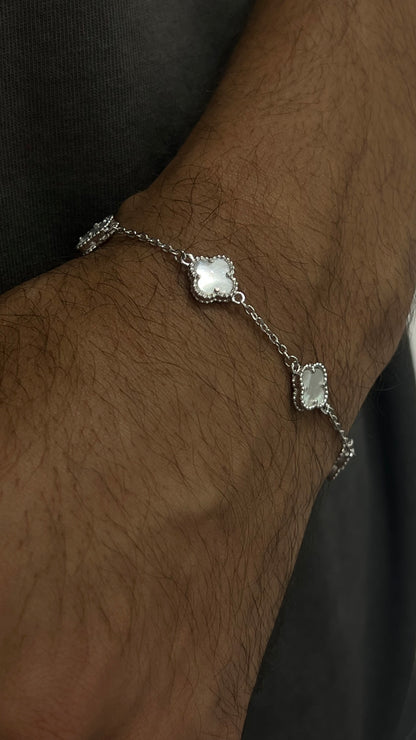 Small White 5 Van Cleef Bracelet In Sterling Silver S925