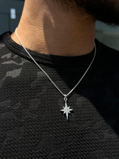 North Star Necklace for Men's Sterling Silver 925s