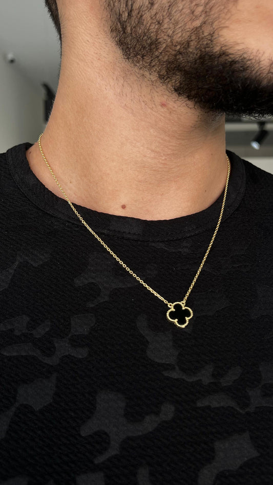 One black van cleef  Necklace-Gold plated/pure silver S925