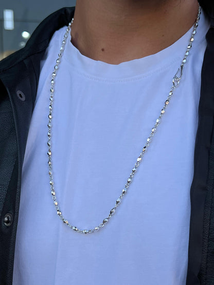 Diamond-cut bead Necklace Sterling Silver - 925-(68cm-5mm)