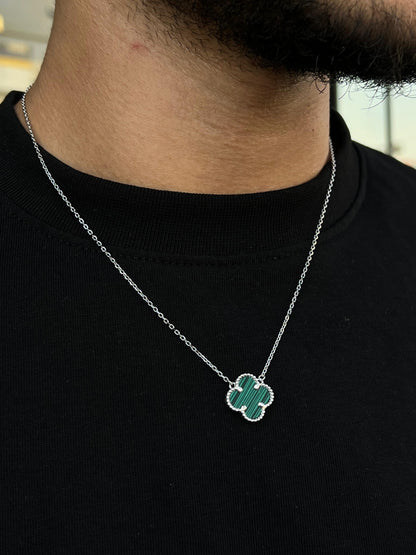 One Malachite vancleef Necklace for Men's Sterling Silver 925s