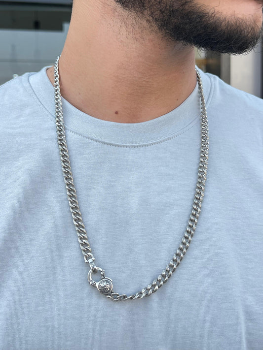 Engraved Grommet Necklace For Men Sterling Silver - 925