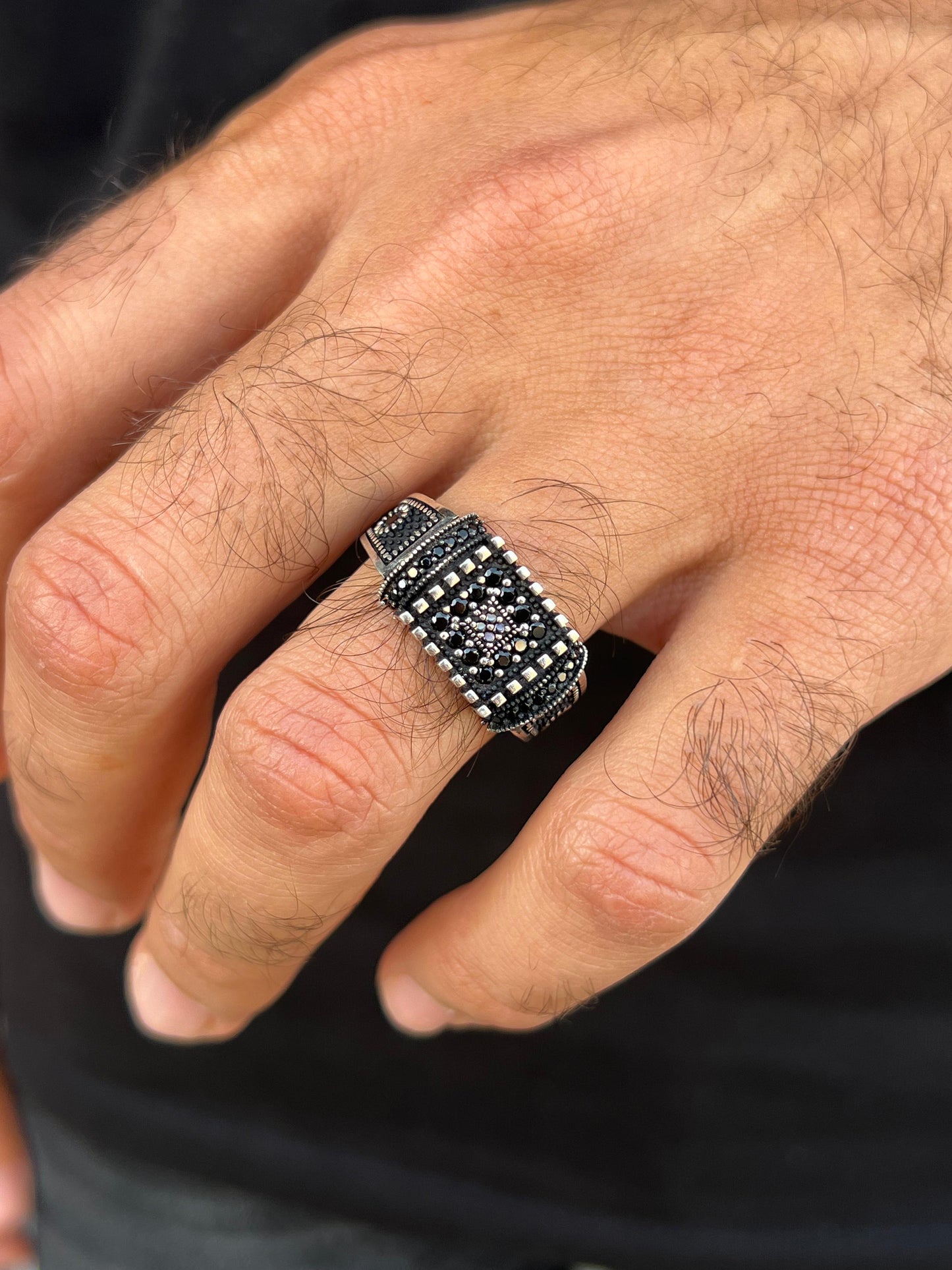 Guard Zirconia Ring -for Men's Sterling Silver 925s