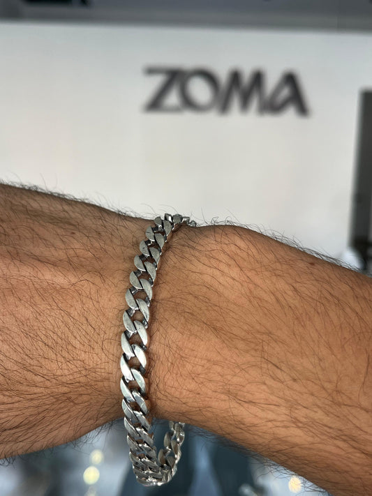 Thick Grommet Bracelet for Men's Sterling Silver 925s-21,5cm