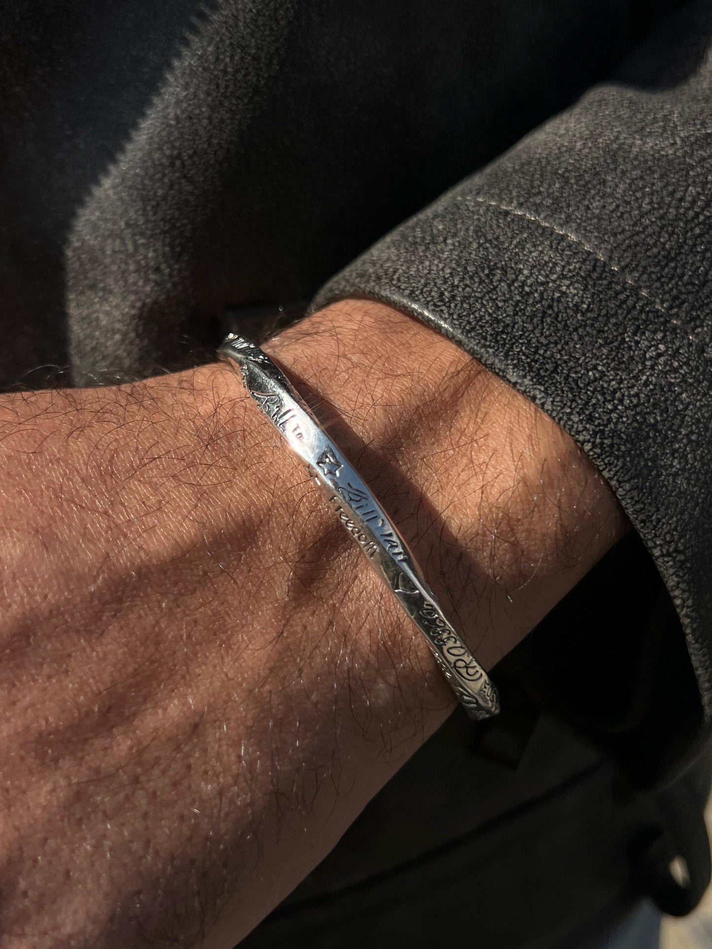 Twisted Heavy Handmade Nomad Bangle-Sterling Silver 925s