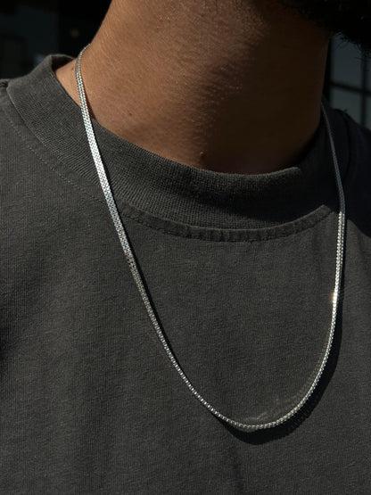 Double box Chain For Men Sterling Silver925-(29cm-3mm)