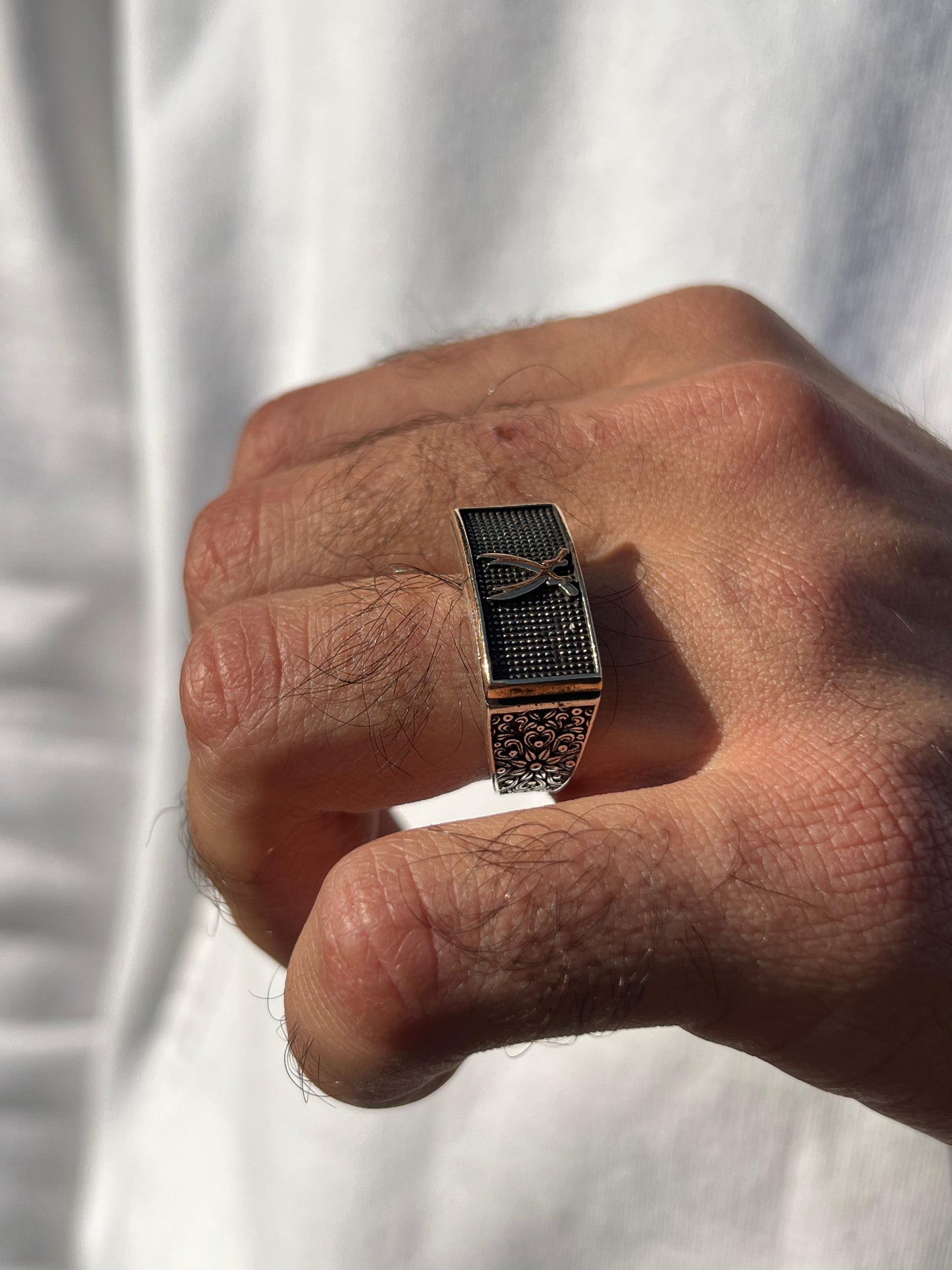 Black Edge Sword Ring -Sterling Silver 925s