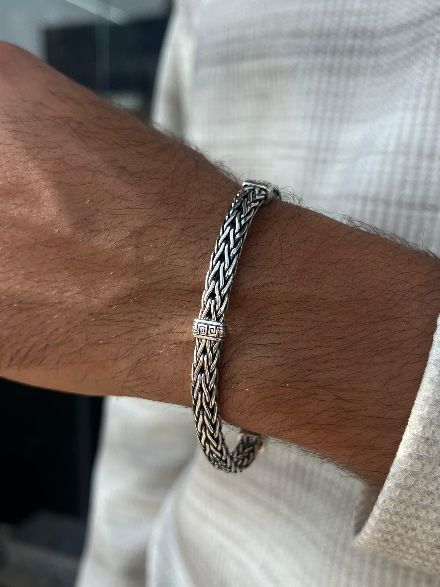 Stormy Spacers Bracelet Sterling Silver 925s-(21cm-7mm)