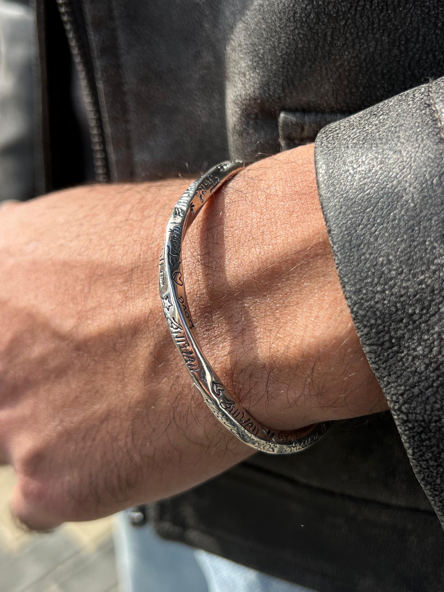 Twisted Heavy Handmade Nomad Bangle-Sterling Silver 925s