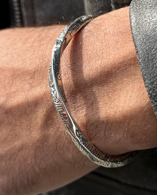 Twisted Heavy Handmade Nomad Bangle-Sterling Silver 925s