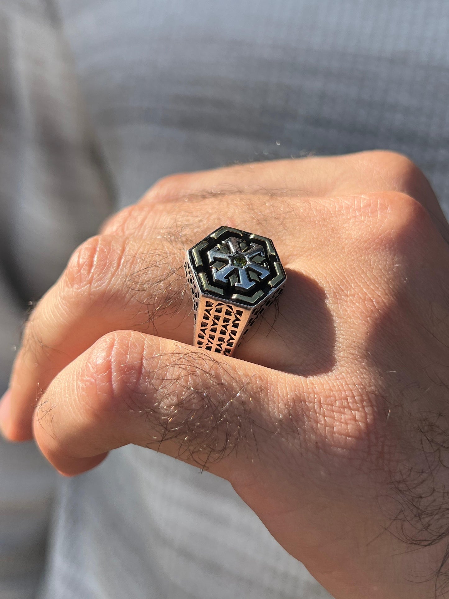 Ice Flake Ring -for Men's Sterling Silver 925s