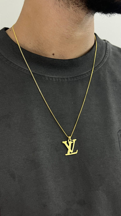 Gold plated LV Necklace for Men's Sterling Silver 925s