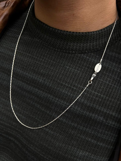 Decent Rune Necklace-Pure Sterling Silver 925s-(64cm-2mm)