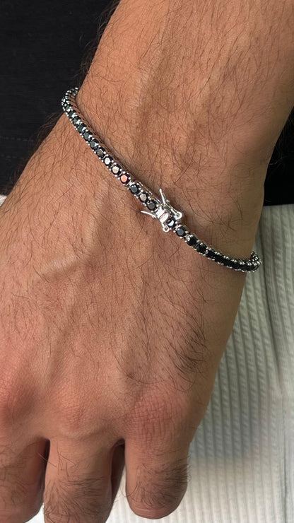 Thick Tennis Bracelet – Box Lock -  Sterling Silver 925s