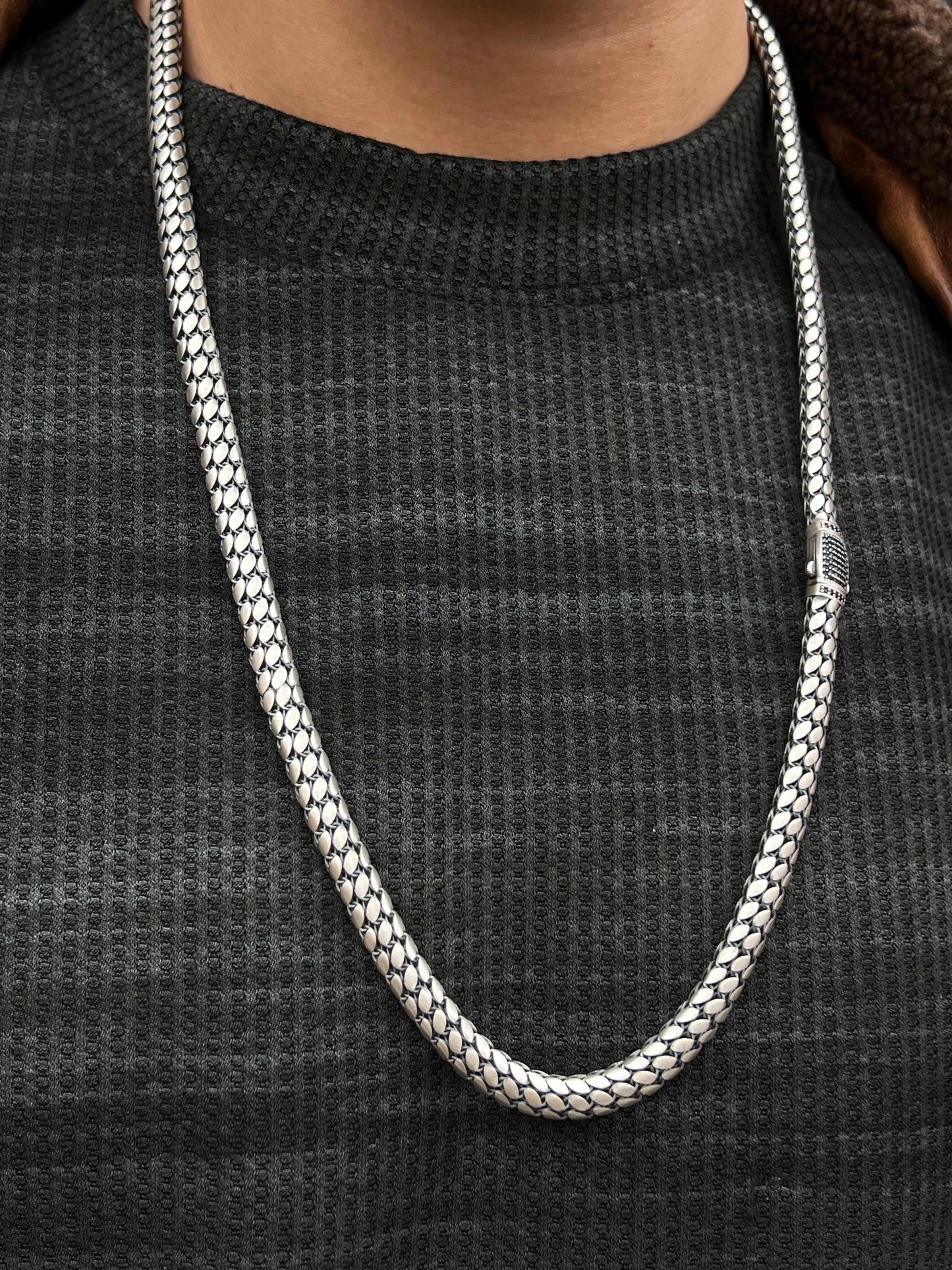 Skin Chain-Pure Sterling Silver 925s-(72cm-8mm)