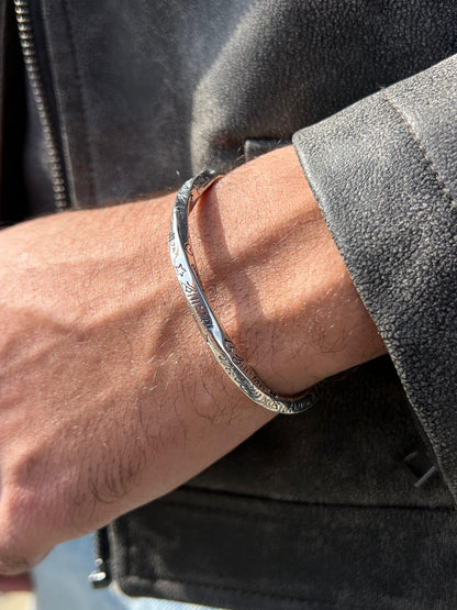 Twisted Heavy Handmade Nomad Bangle-Sterling Silver 925s