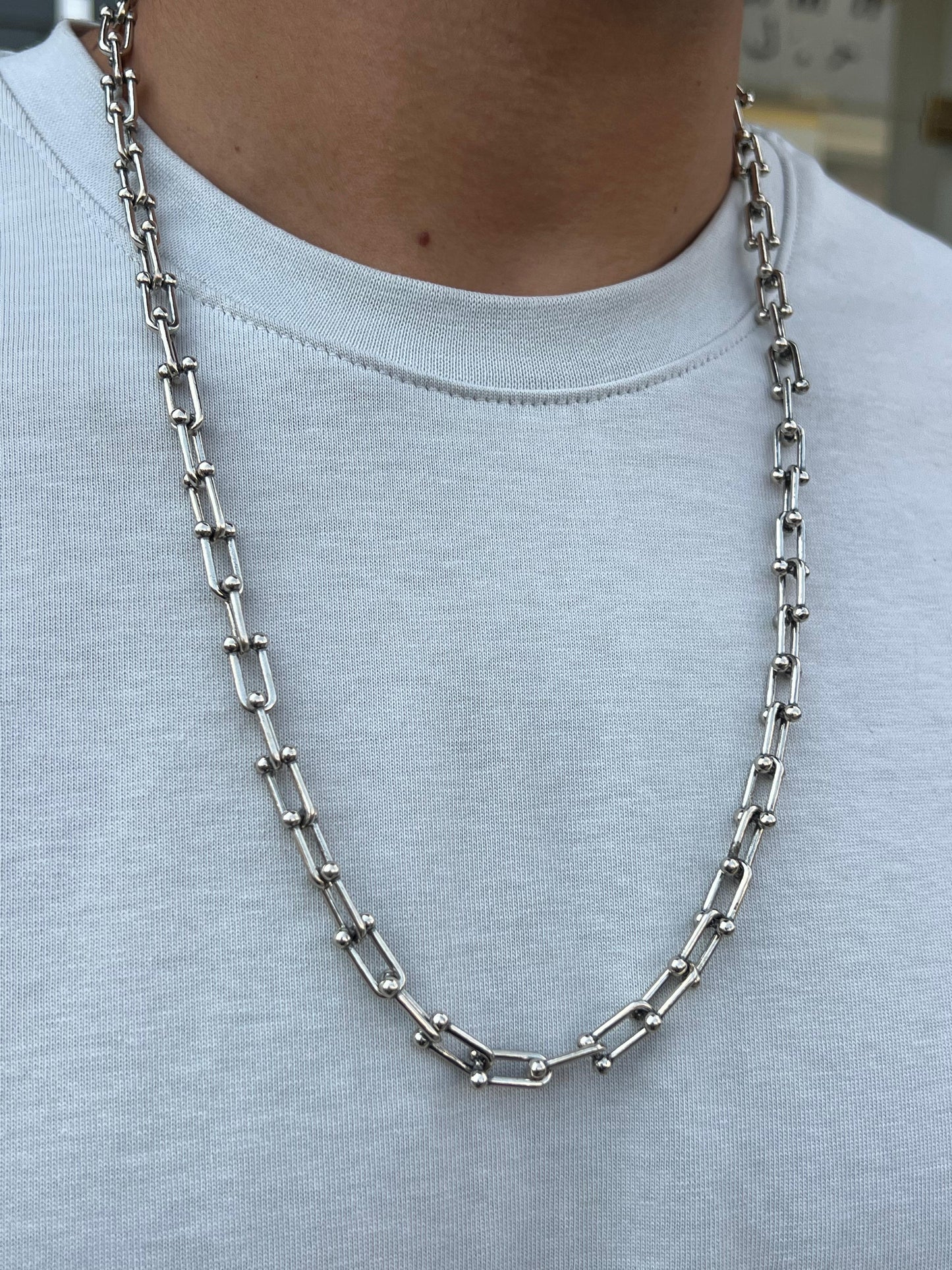 Tall Tiffany Chain in Italian Sterling Silver 925s