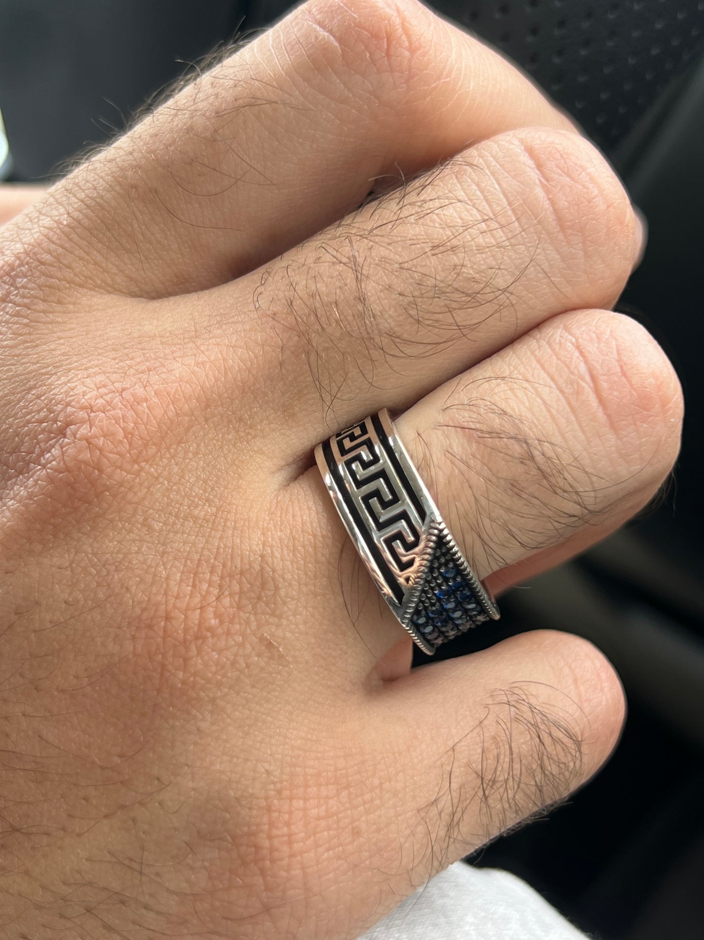 Navy blue Versace Engagement Ring in Sterling Silver 925s