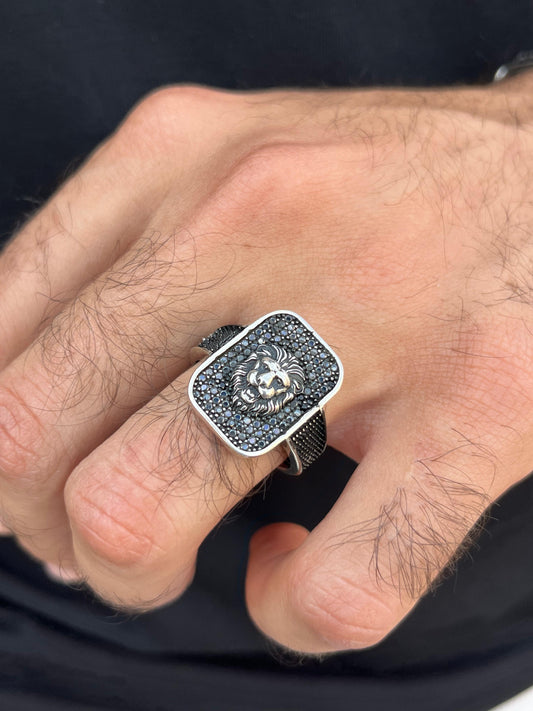 Lion Face Ring -for Men's Sterling Silver 925s