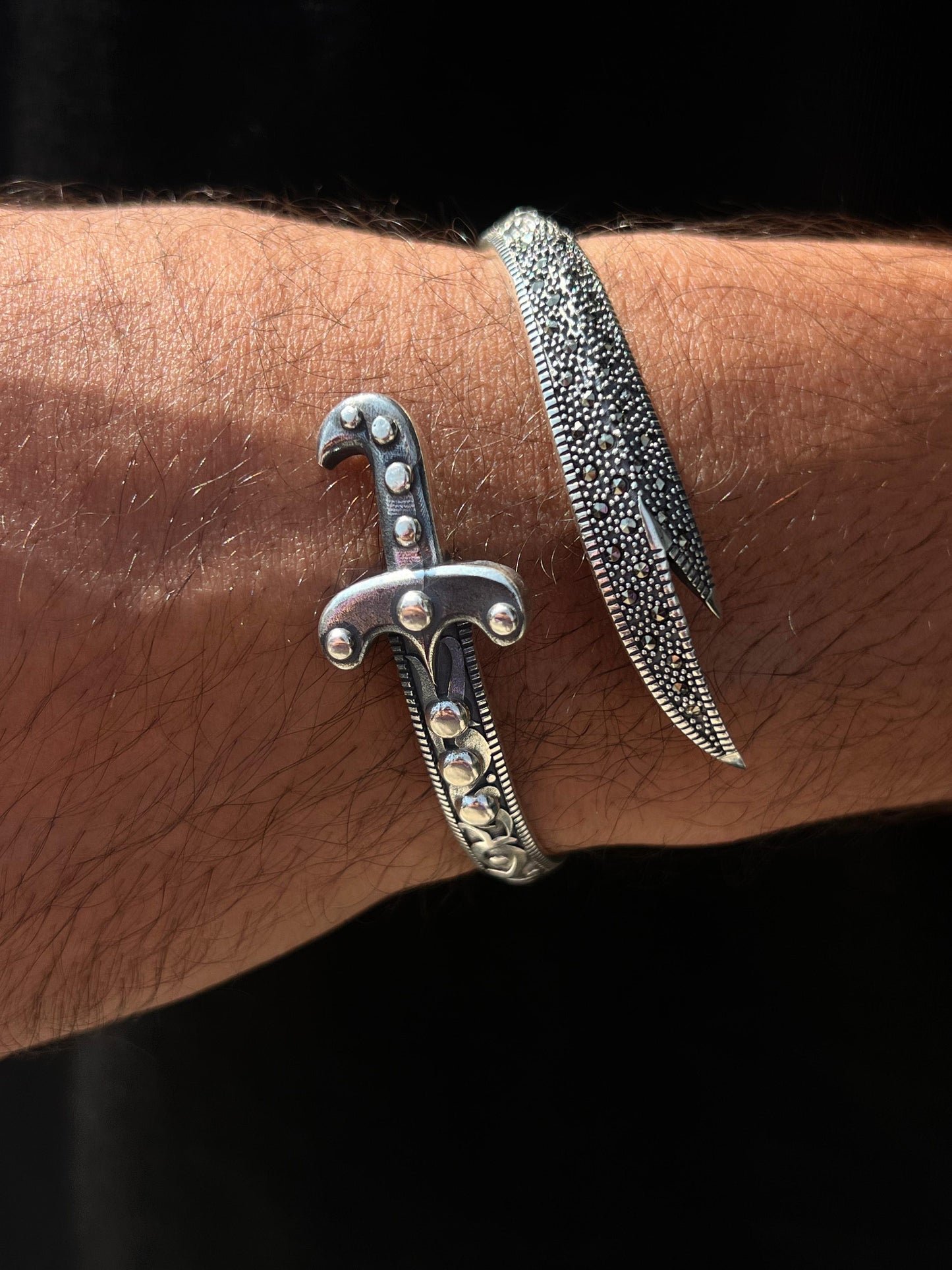 Zulfiqar Sword Cuff Bracelet for Men's Sterling Silver 925s