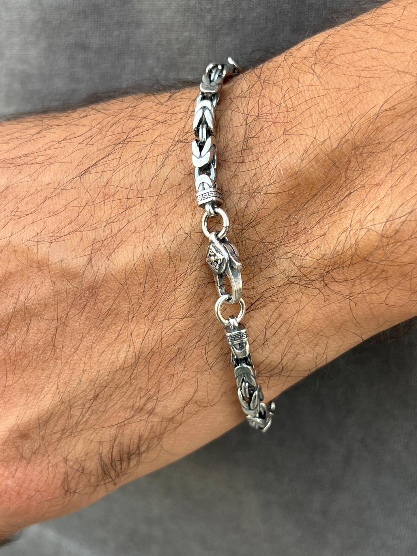 Knot✖️king bracelet-for Men's Sterling Silver 925s (20cm-4mm)