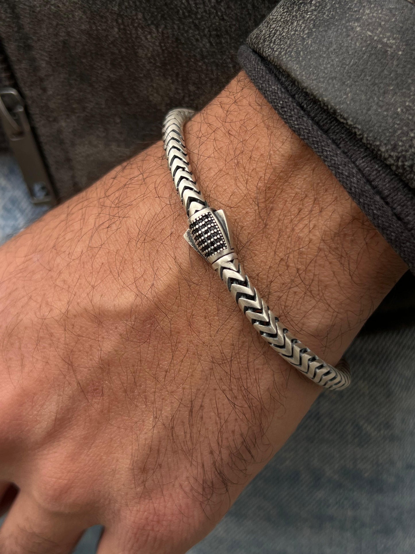 Spinal Rattail Bracelet for Men's Sterling Silver 925s(21cm-5mm)