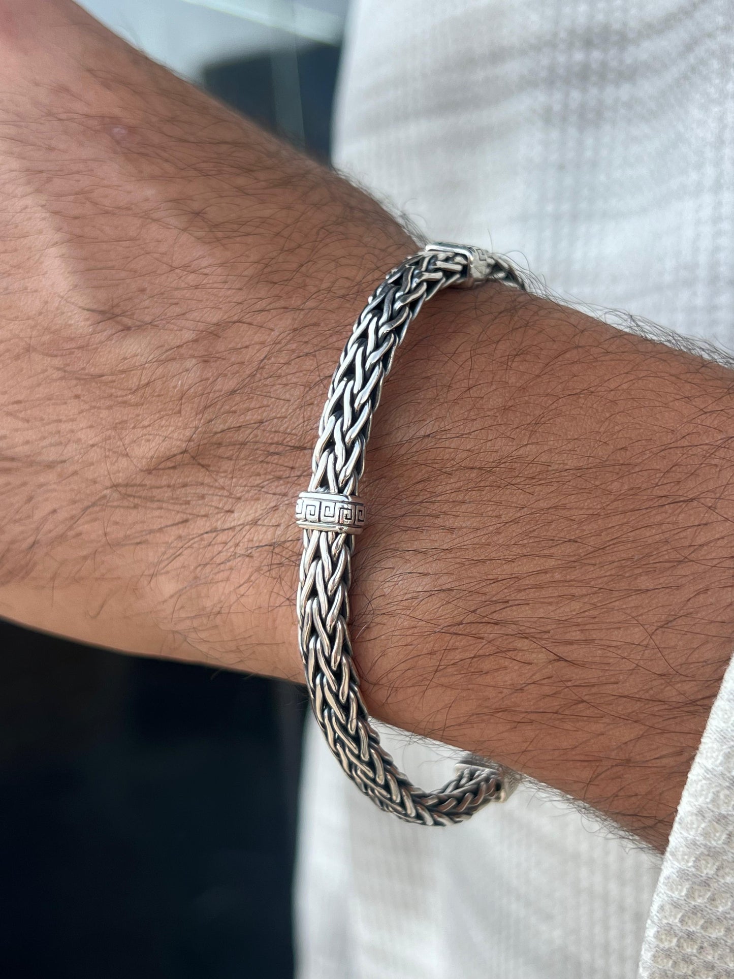 Stormy Spacers Bracelet Sterling Silver 925s-(21cm-7mm)