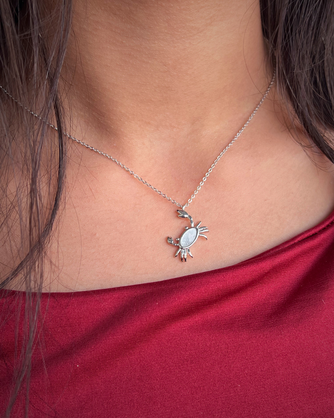 Crab Necklace in Sterling Silver-S925