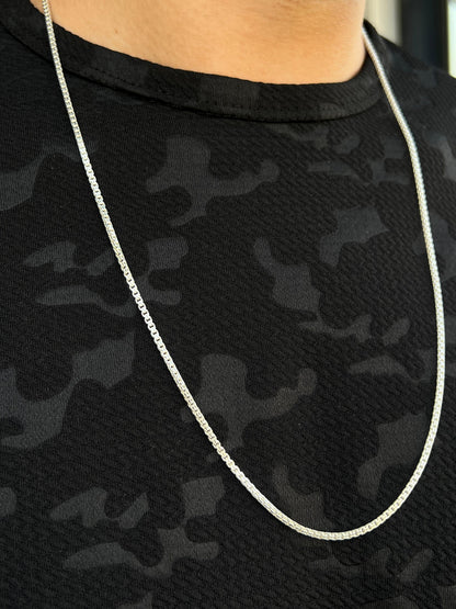 Links Box Necklace For Men Sterling Silver925// 64cm-3mm