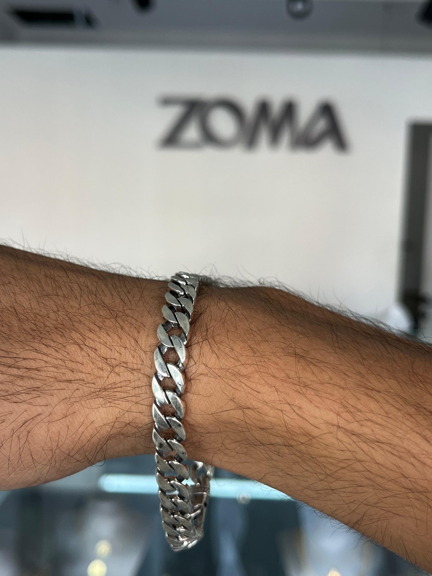 Thick Grommet Bracelet for Men's Sterling Silver 925s-21,5cm