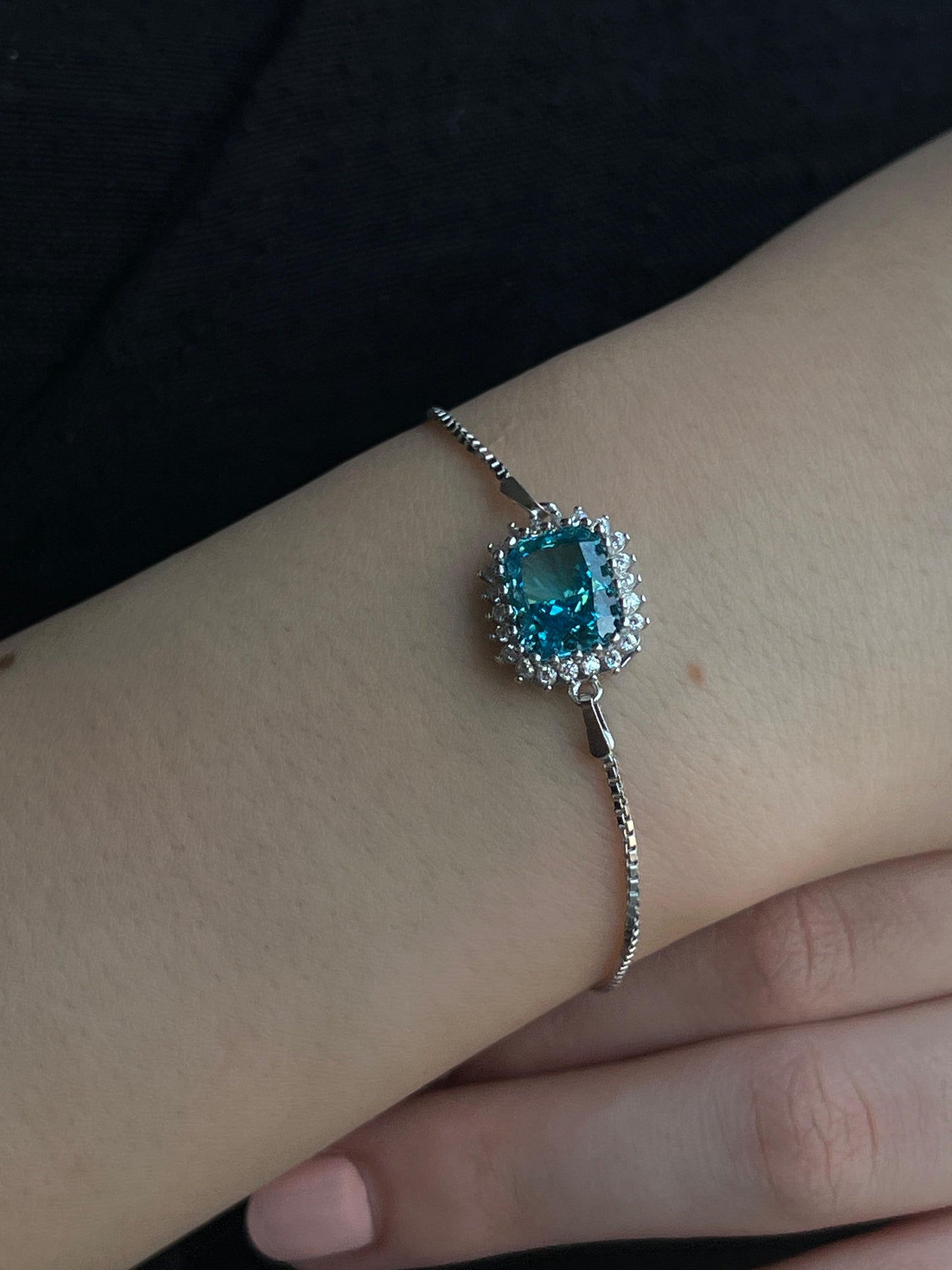 Ocean Zirconia Bracelet -in Sterling Silver -925